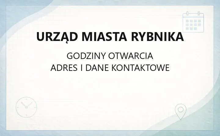 Urząd Miasta Rybnika - kontakt, wydziały, godziny i e-usługi